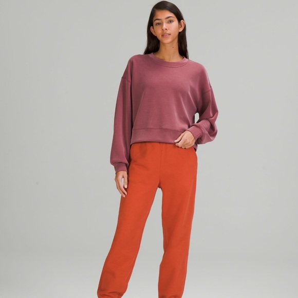 NWT lululemon perfectly oversized cropped crew softstreme size 12 (mulled wine) - Picture 2 of 4